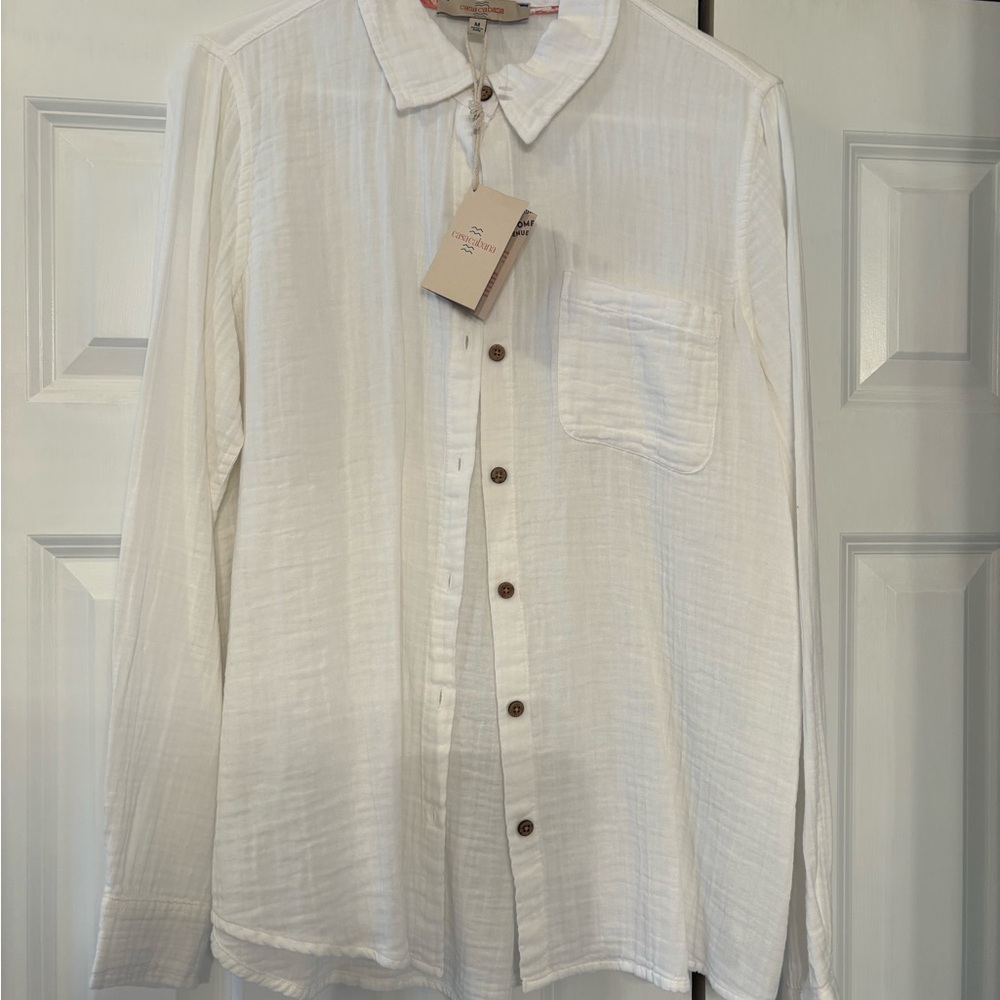 Brand New Elegant White Button-Down Shirt for Women
